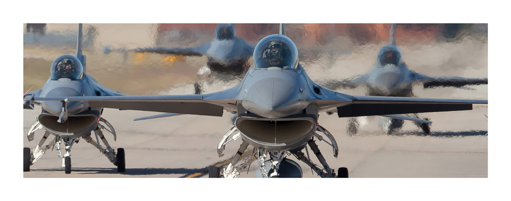 Image of F 16s readying for take off