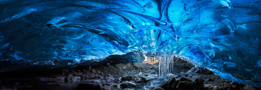 Laurent Lacroix - Blue Ice Cave Stalactite - 2014 Epson Pano Silver Award Winner